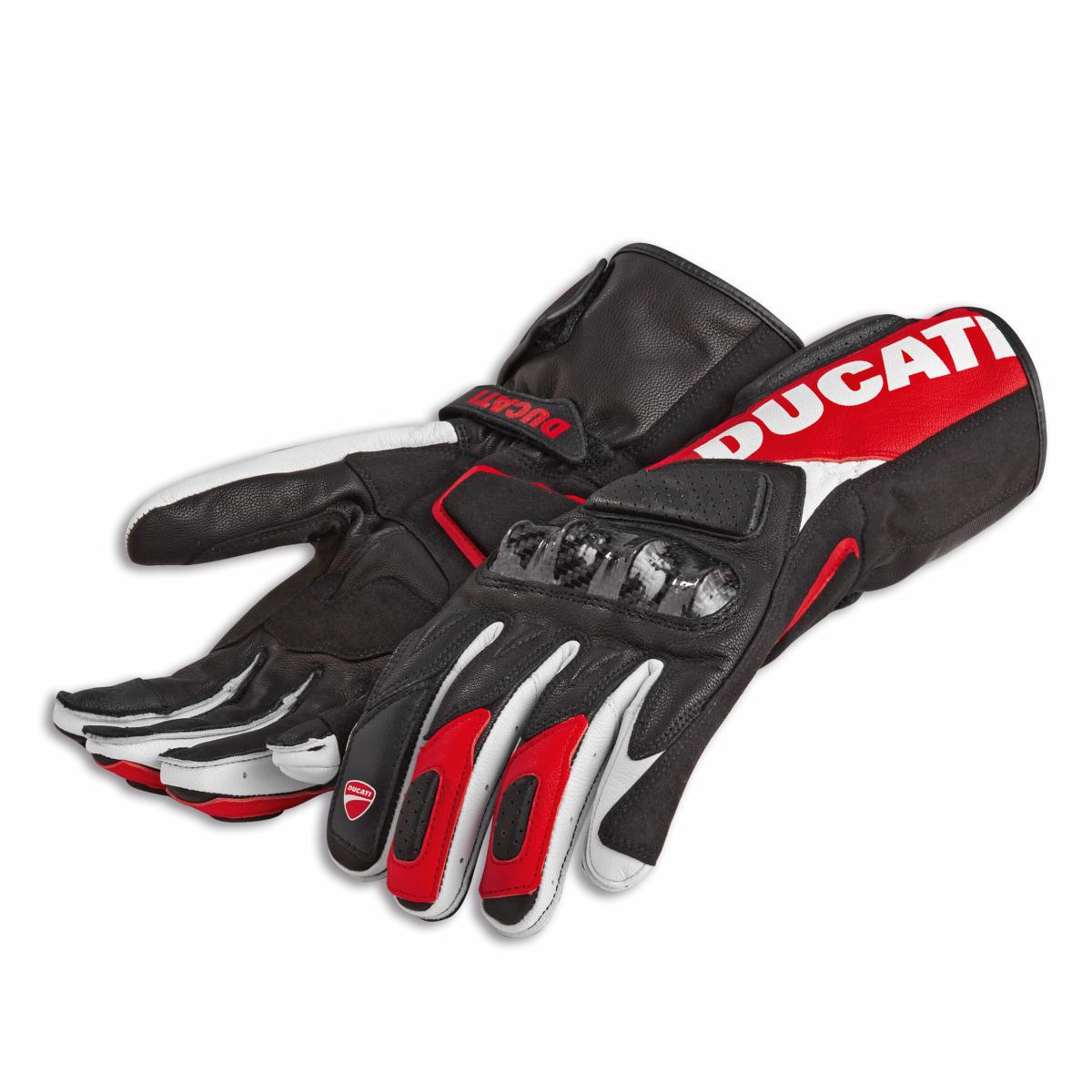 Ducati Leather Motorcycle Gloves — Racing