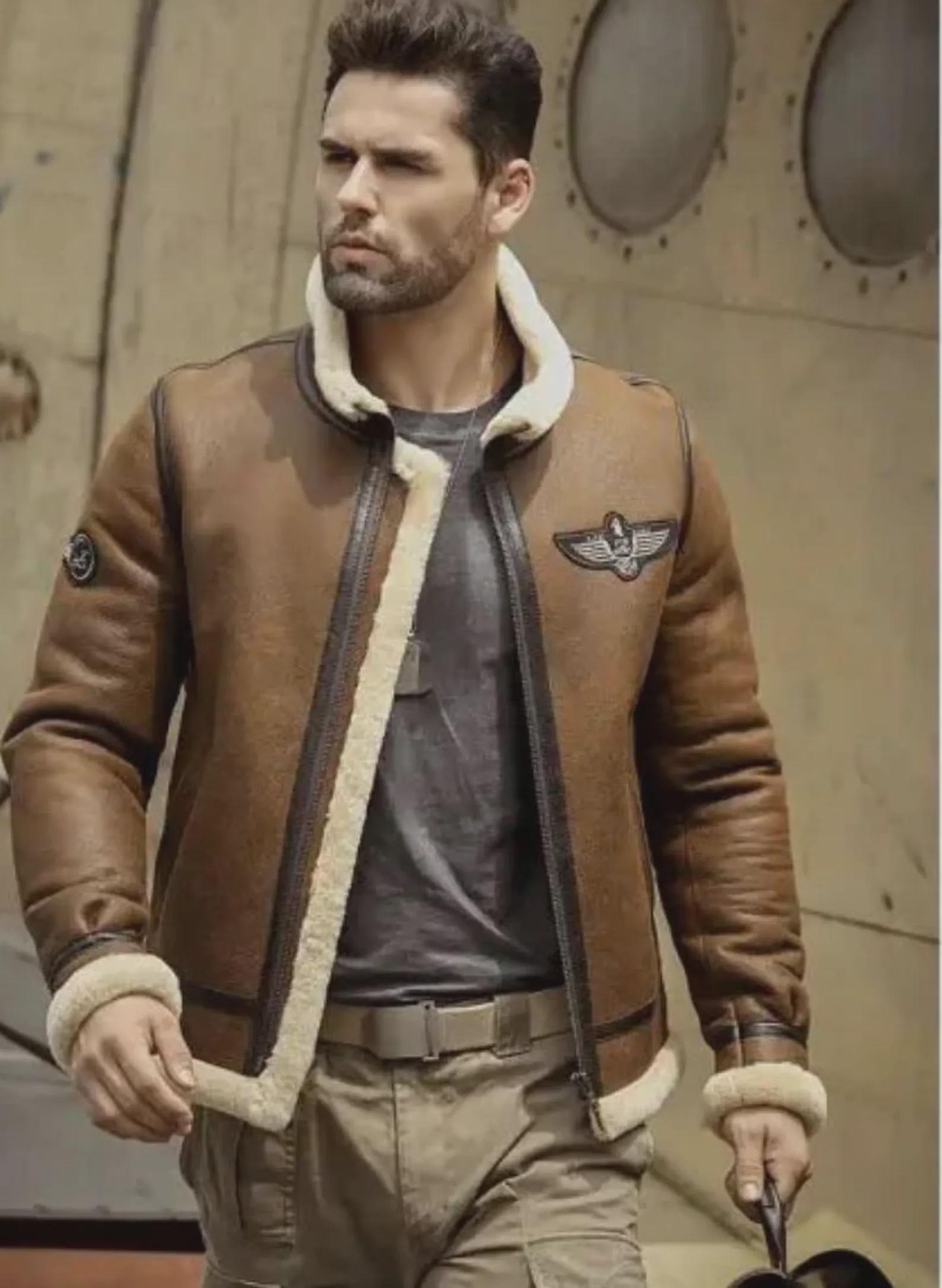 B3 Bomber Leather Jacket — Shearling Aviator