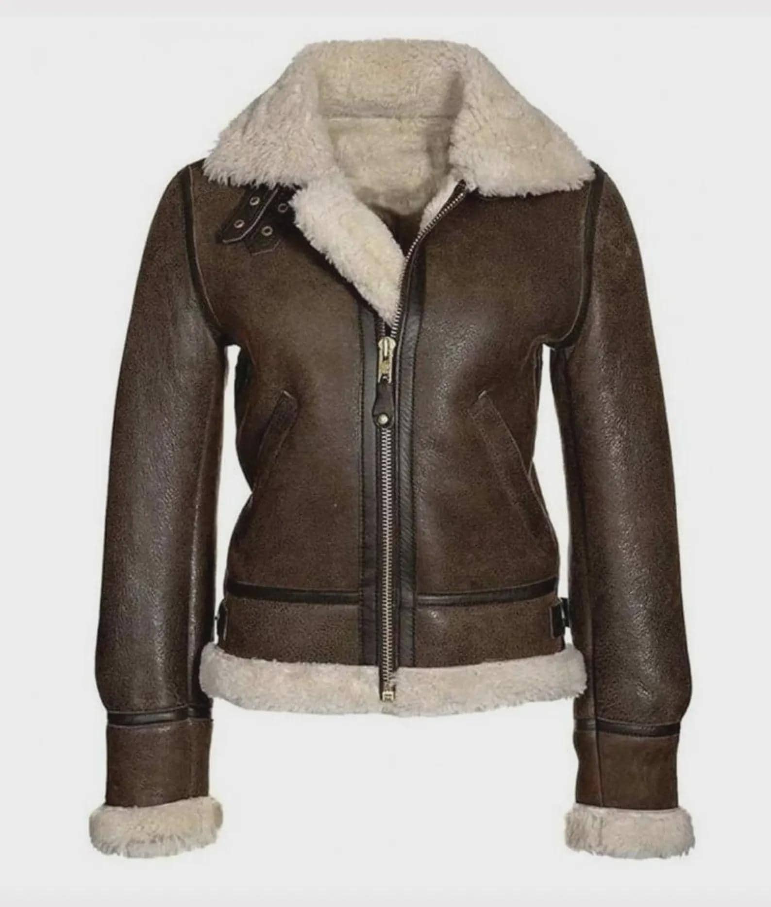 Women's Aviator Leather Jacket — Vintage Shearling Bomber